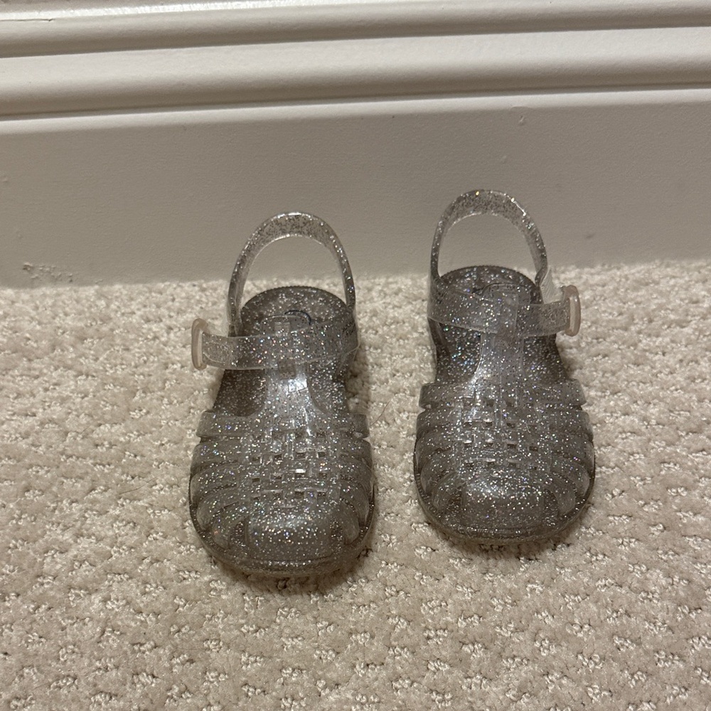 Cat & Jack Glittery Silver Kids Sandals